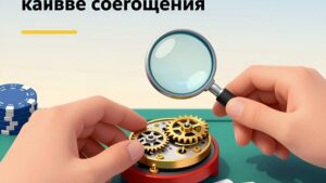 Руки настраивают механизм из покерных фишек и карт для оптимизации стратегии игры на микролимитах